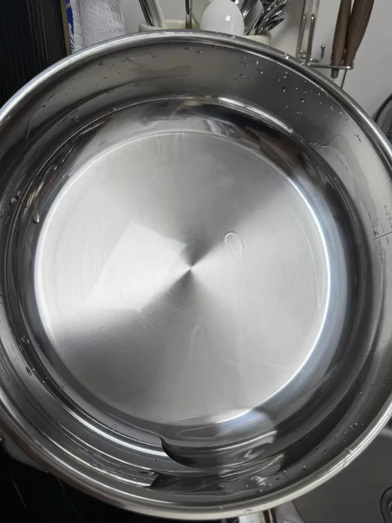 Stainless steel cookware after cleaning